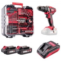  Akumuliatorinis smūginis suktuvas-gręžtuvas 20V LI-ION ir priedais 74vnt., 2x2.0Ah